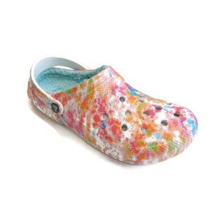 CROCS Multicolor Tie-Dye Print Classic Clog Slipper/Sandal NWT (unattached)